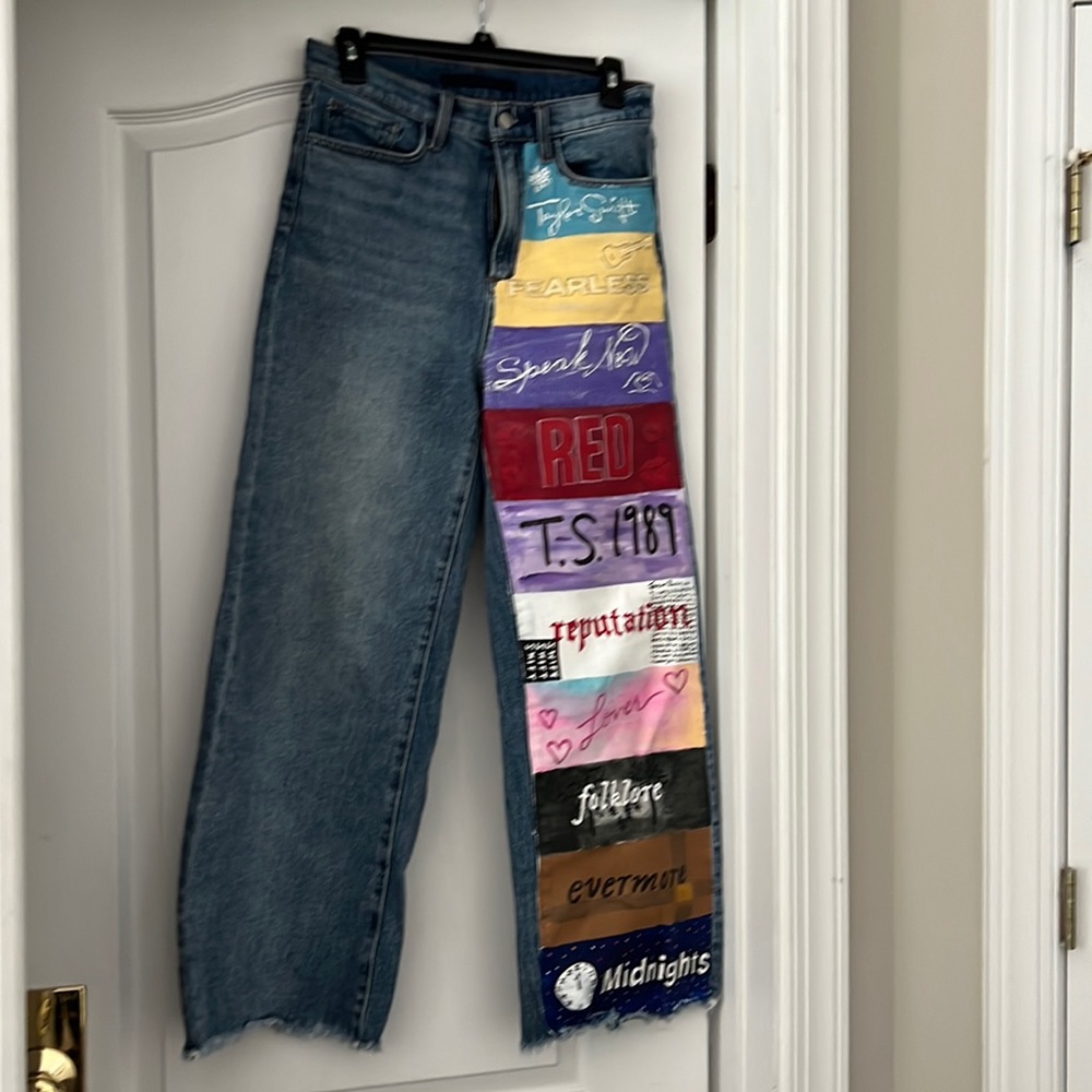 Custom painted Taylor Swift Era’s tour jeans.